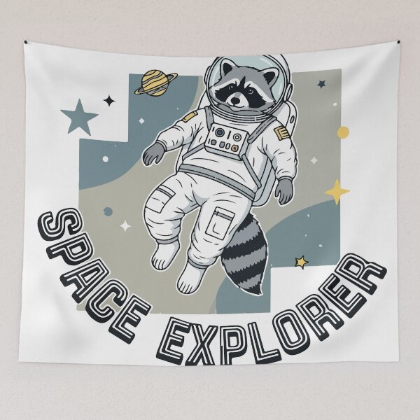 Item preview, Raccoon Space Explorer | Cute Astronaut Animal Pilot designed and sold by Maesa Studio.