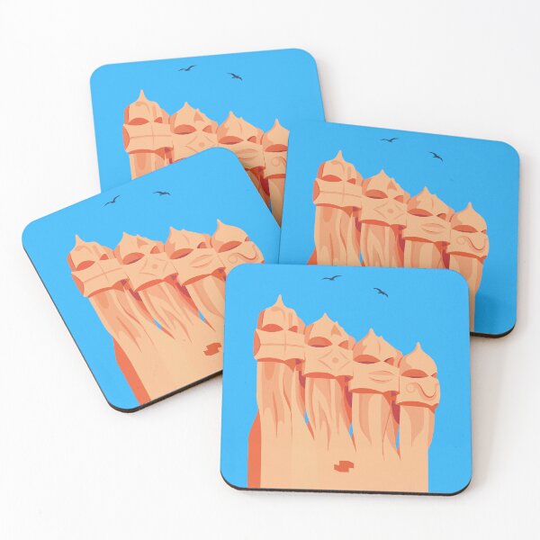 Item preview, Gaudi Barcelona Architecture - Minimalist Casa Mila Museum Poster designed and sold by Fothem.