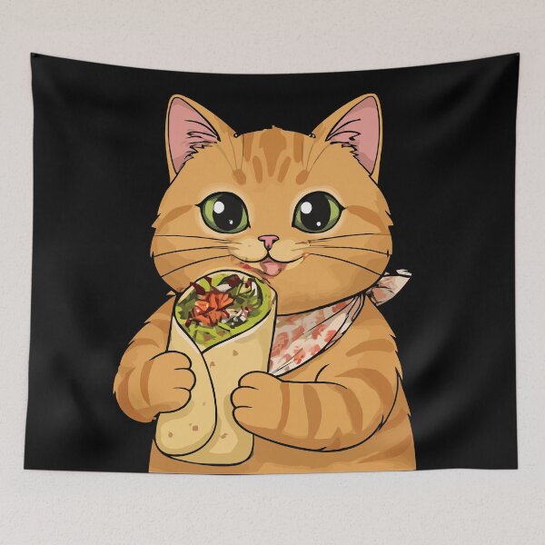 Item preview, Cat eating burrito designed and sold by deathanarchy.