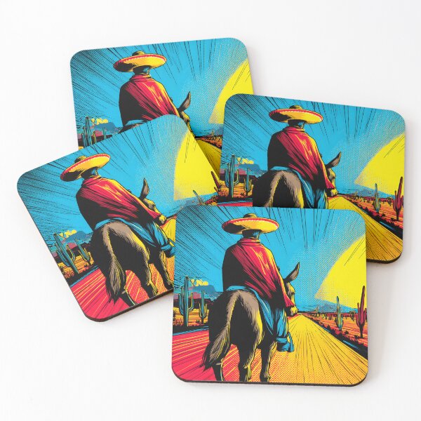 Item preview, Vibrant Cowboy Silhouette Against Desert Landscape designed and sold by Artessie.