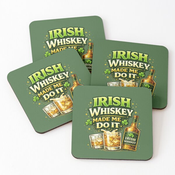 Item preview, Irish Whiskey Made Me Do It – Funny St. Patrick's Day Whiskey Pun designed and sold by PunchDrop.