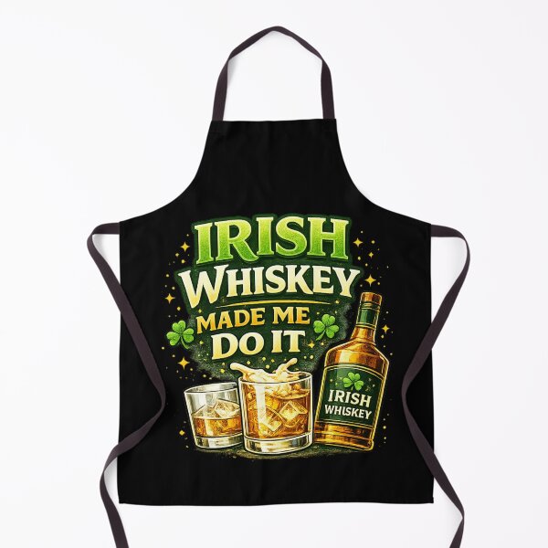 Item preview, Irish Whiskey Made Me Do It – Funny St. Patrick's Day Whiskey Pun designed and sold by PunchDrop.