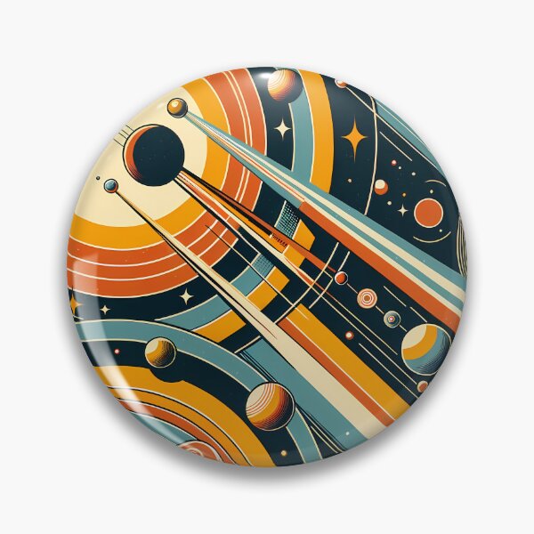 Item preview, Retro Space Rocket and Planets in Geometric Orbits designed and sold by InkSmithery.