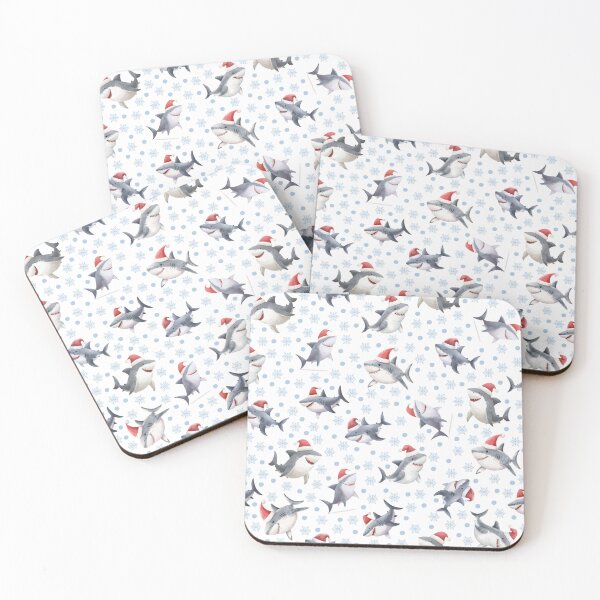 Item preview, Christmas Sharks & Snowflakes on White designed and sold by KSimpson838.