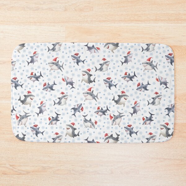 Item preview, Christmas Sharks & Snowflakes on White designed and sold by KSimpson838.