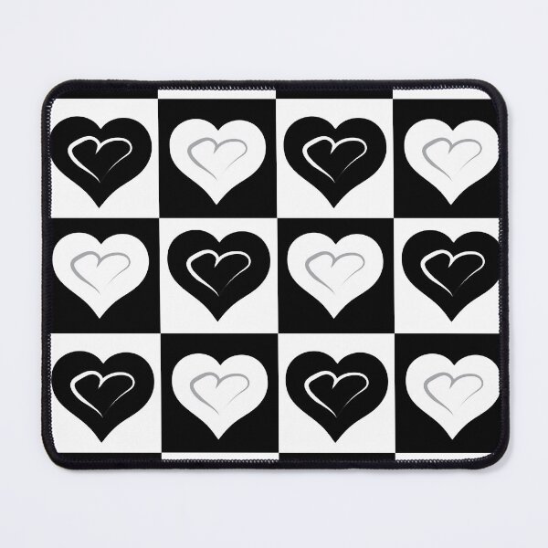 Item preview, Black & White Hearts on Black & White Checkered Background designed and sold by Digitalmyth's Designs.