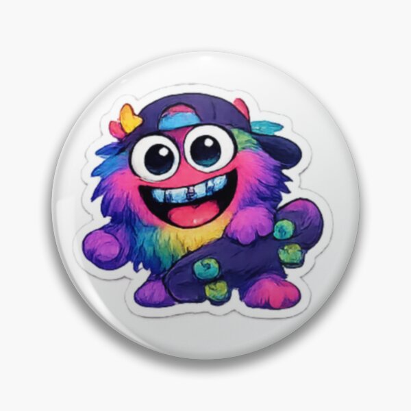 Item preview, Cool Rainbow Monster Skateboarding – Fun Cartoon Art designed and sold by Dintheo.