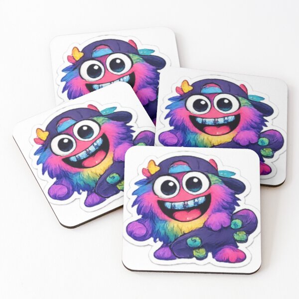 Item preview, Cool Rainbow Monster Skateboarding – Fun Cartoon Art designed and sold by Dintheo.