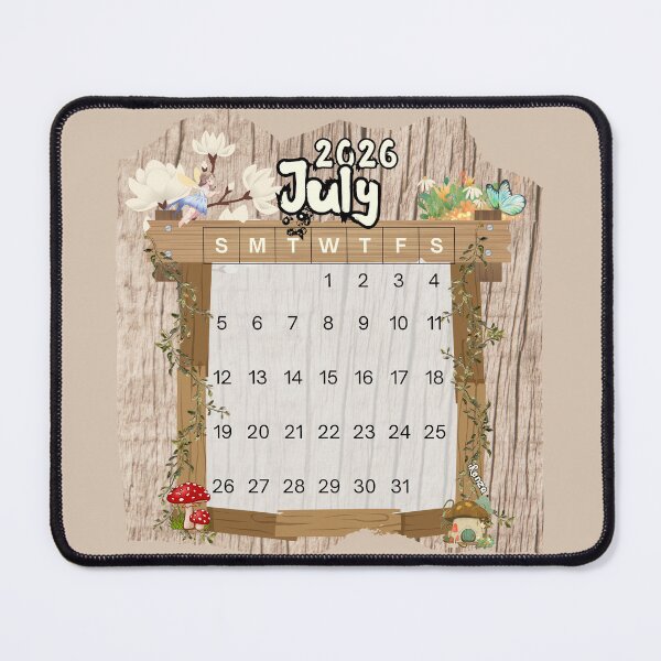 Item preview, July 2026 Monthly Calendar Fairy Garden Design designed and sold by iRenza.