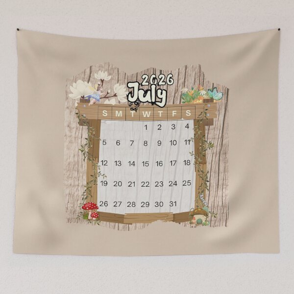 Item preview, July 2026 Monthly Calendar Fairy Garden Design designed and sold by iRenza.