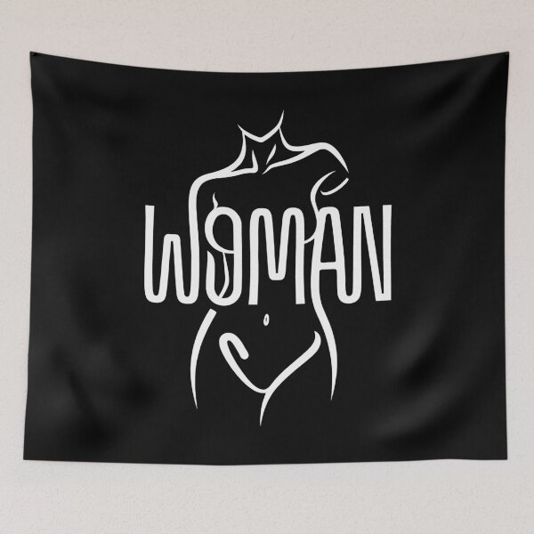 Item preview, Woman Power Feminine Line Art Silhouette Empowerment Design designed and sold by SplashTastic.