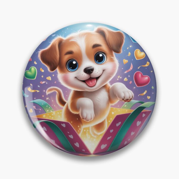 Item preview, Cute Puppy Popping Out of Gift Box designed and sold by CuteAnimalAura.