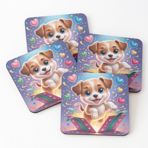 Item preview, Cute Puppy Popping Out of Gift Box designed and sold by CuteAnimalAura.