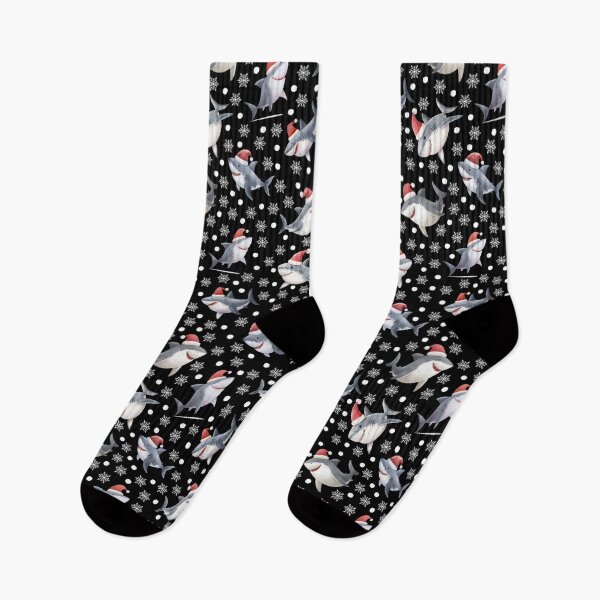 Item preview, Christmas Sharks & Snowflakes on Black designed and sold by KSimpson838.