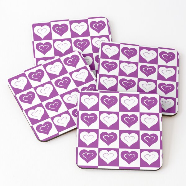 Item preview, Purple Hearts on Purple Checkered Background designed and sold by Digitalmyth's Designs.