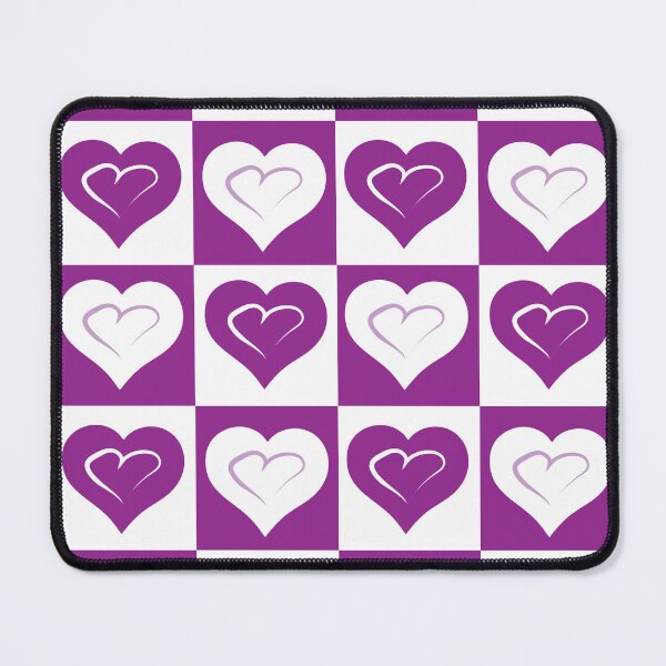 Item preview, Purple Hearts on Purple Checkered Background designed and sold by Digitalmyth's Designs.