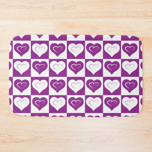 Item preview, Purple Hearts on Purple Checkered Background designed and sold by Digitalmyth's Designs.