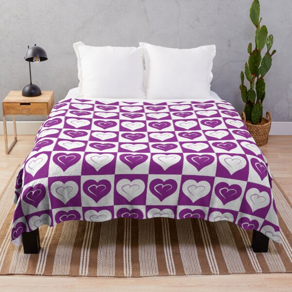 Item preview, Purple Hearts on Purple Checkered Background designed and sold by Digitalmyth's Designs.