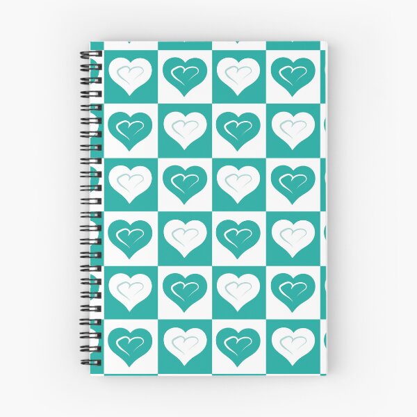 Item preview, Teal Hearts on Teal Checkered Background designed and sold by Digitalmyth's Designs.
