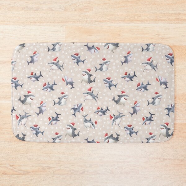 Item preview, Christmas Sharks & Snowflakes on Beige   designed and sold by KSimpson838.