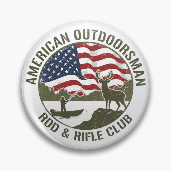 Item preview, American Outdoorsman Rod and Rifle Club Fishing Hunting designed and sold by MTJ-Mushrooms.