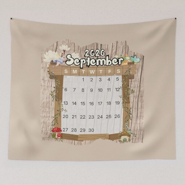 Item preview, September 2026 Monthly Calendar Fairy Garden Design designed and sold by iRenza.
