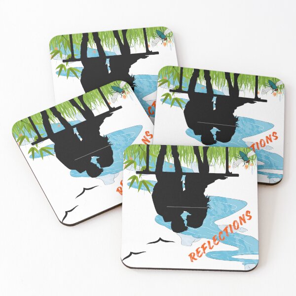 Item preview, Reflections – Calm Nature Silhouette Art with River & Forest Illustration designed and sold by NilofaDesigns.