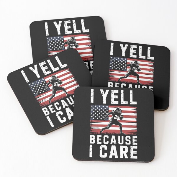 Item preview, I Yell Because I Care Football Dad US Flag Fathers Day designed and sold by gandebro.