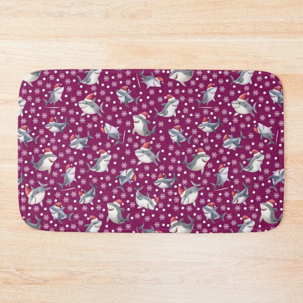 Item preview, Christmas Sharks & Snowflakes on Dark Pink designed and sold by KSimpson838.