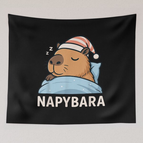 Item preview, Sleeping Capybara Napybara Sleepshirt Pajamas Art for Men Women Kids , Capybara Gift Lover  designed and sold by DZIRI NAJAT.