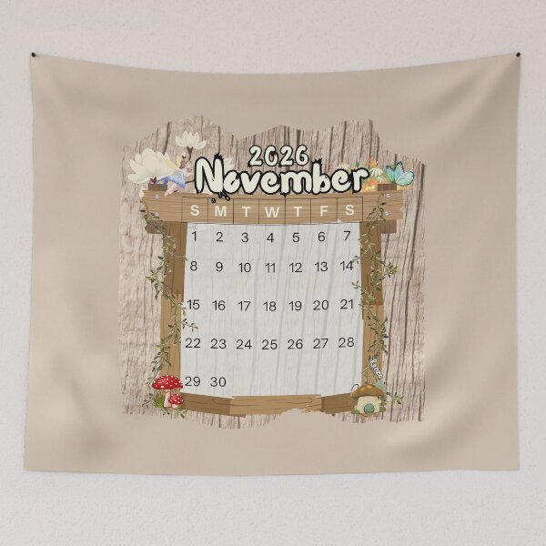 Item preview, November 2026 Monthly Calendar Fairy Garden Design designed and sold by iRenza.
