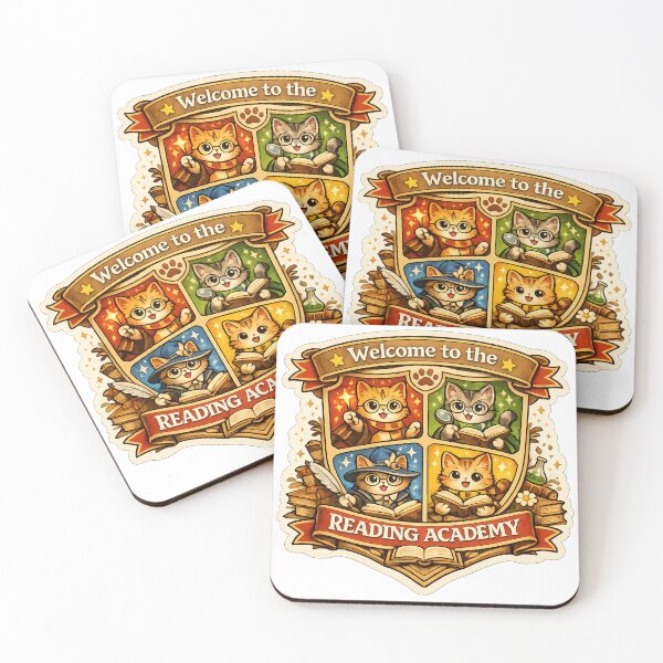 Item preview, Reading Academy Cats Crest Bookish Sticker designed and sold by Chytanka.