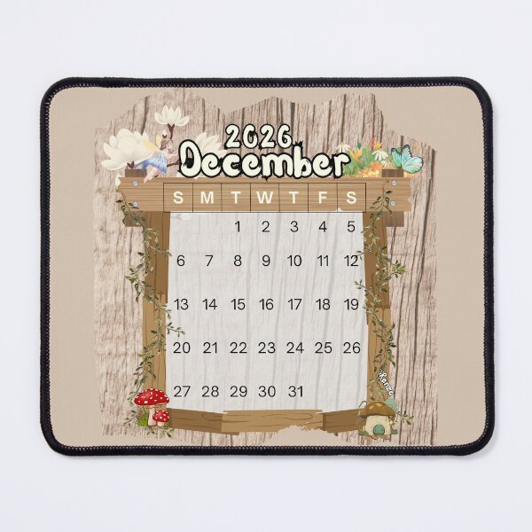 Item preview, December 2026 Monthly Calendar Fairy Garden Design designed and sold by iRenza.