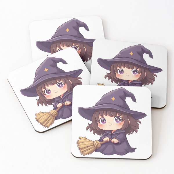 Item preview, Cute Witch on Broom – Cozy Spooky Fantasy Sticker designed and sold by santi-ia.