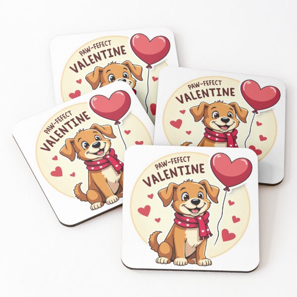 Item preview, Paw-fect Valentine Cute Puppy Dog with Heart Balloon designed and sold by The Grumpy Pet Club.