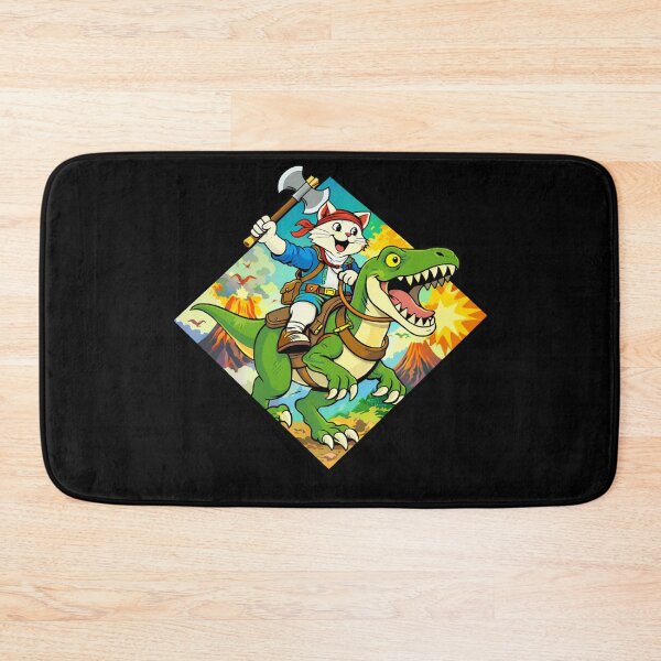 Item preview, Cat Riding A Raptor Cartoon Art designed and sold by Planetporridge.