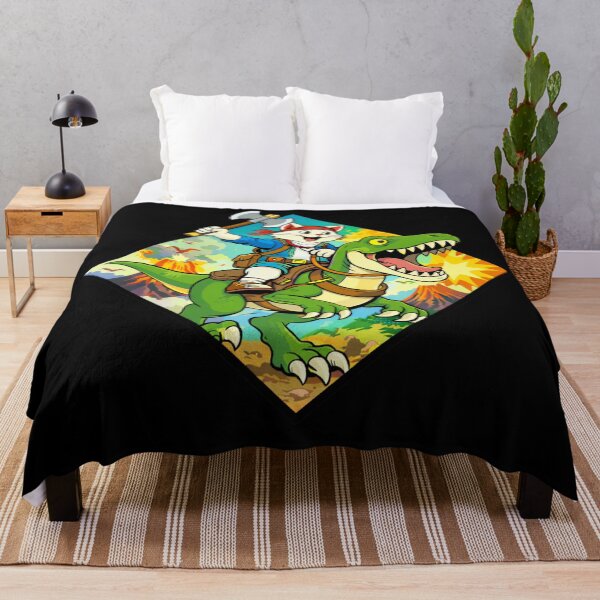 Item preview, Cat Riding A Raptor Cartoon Art designed and sold by Planetporridge.