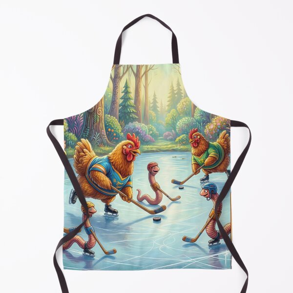 Item preview, Chickens Playing Hockey with Earthworms designed and sold by M-Y-A-R-T-.