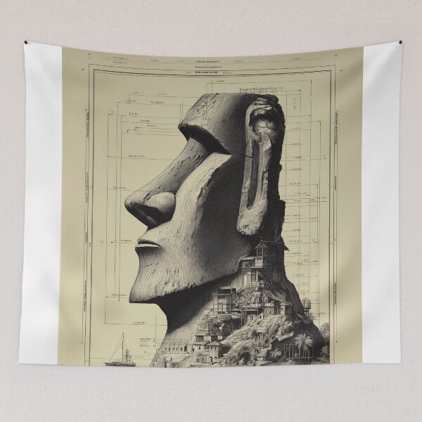 Item preview, Easter Island Monument Blueprint designed and sold by lautir.