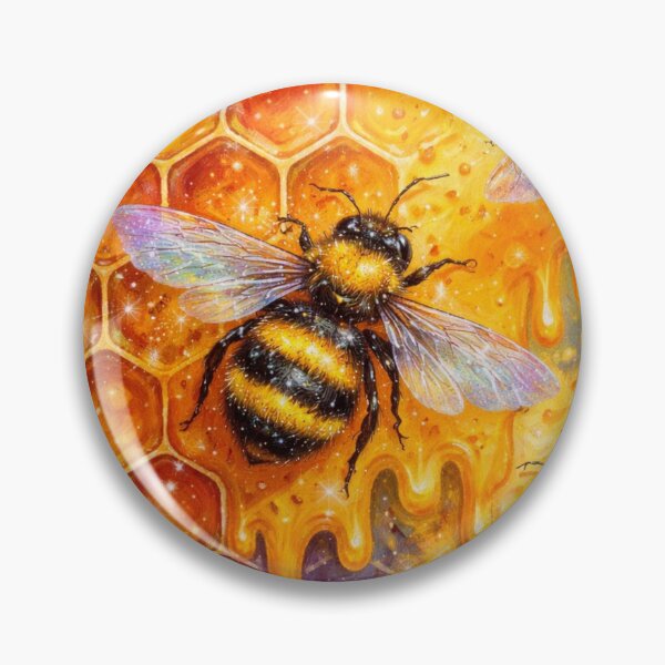 Item preview, sparkly honey comb bees things that fly whimsical designed and sold by PilotandPlane.