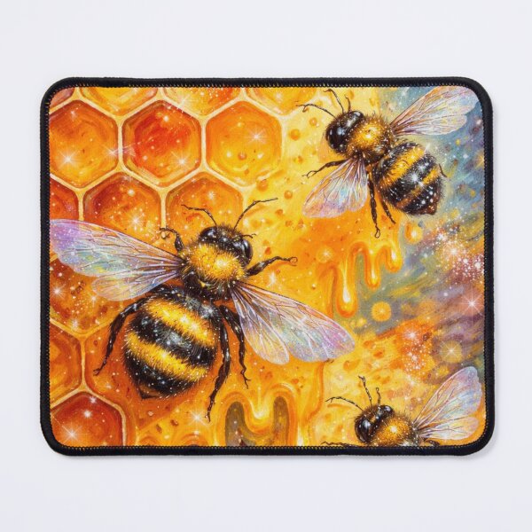 Item preview, sparkly honey comb bees things that fly whimsical designed and sold by PilotandPlane.