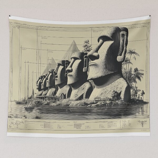 Item preview, Moai Statues by the Sea designed and sold by lautir.