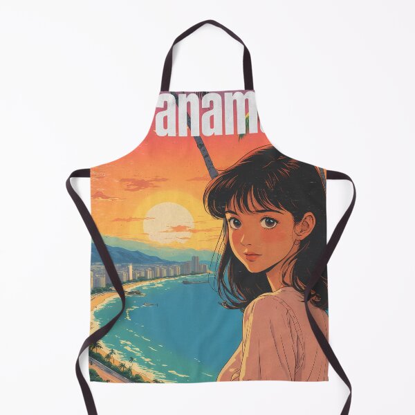 Item preview, Anime Girl Walking Along the Amador Causeway in Pastel Coastal Scene designed and sold by JacksoonLester.