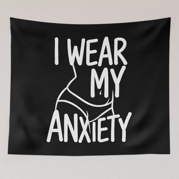 Item preview, I Wear My Anxiety Mental Health Awareness Sarcastic Line Art designed and sold by SplashTastic.