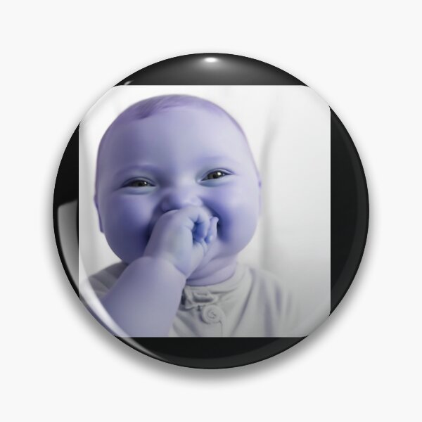 Item preview, Sweet Giggling Baby – Adorable Black and White Portrait designed and sold by Evaevonechi.