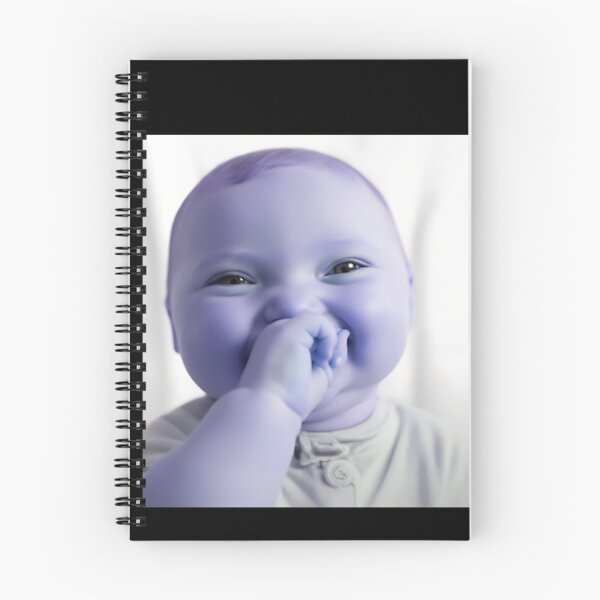 Item preview, Sweet Giggling Baby – Adorable Black and White Portrait designed and sold by  MOHAMED.