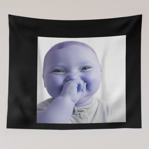 Item preview, Sweet Giggling Baby – Adorable Black and White Portrait designed and sold by Evaevonechi.