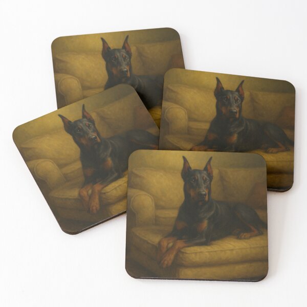 Item preview, Doberman at Rest – Guardian in Golden Light designed and sold by VandVArt.