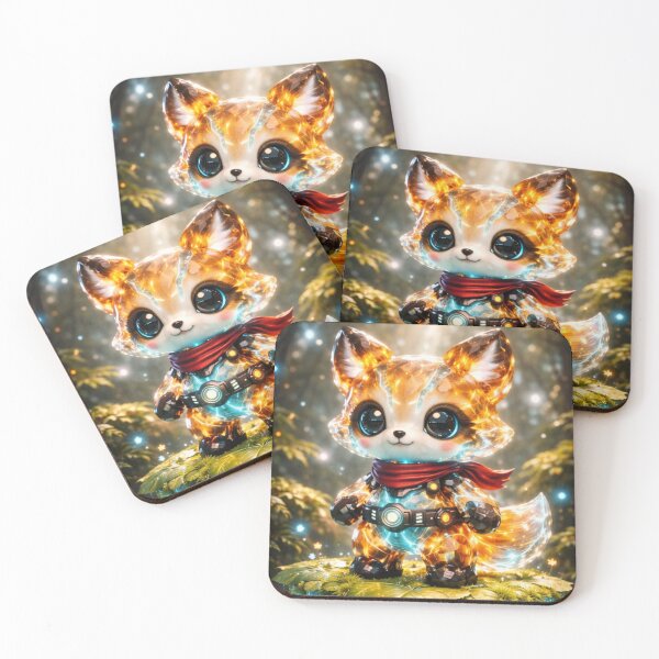 Item preview, Cute Crystal Fox Guardian - Glowing Fantasy Art designed and sold by TrustMe Studio™.