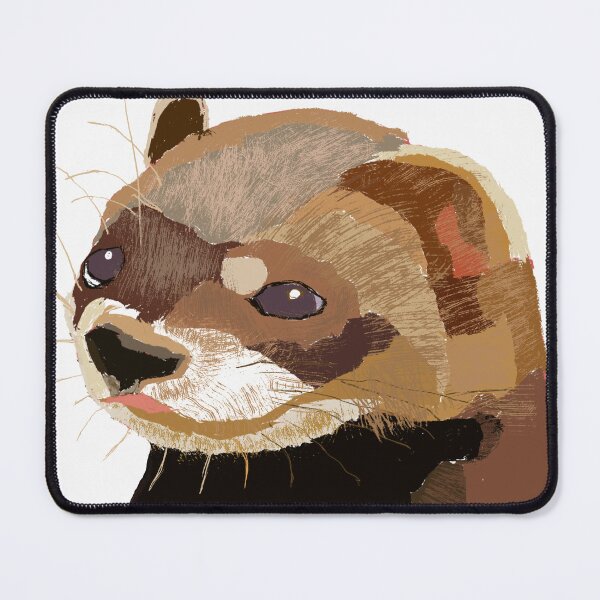 Item preview, Curious Ferret Portrait – Cute Whiskered Animal Illustration designed and sold by Langlearn Spatial.